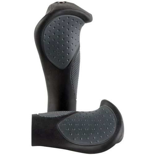 Fahrradlenkergriff POINT, grau (dunkelgrau), Lenkergriffe, 135/92, Kunststoff, Kraton mit Geleinlage, B:9,2cm L:13,5cm