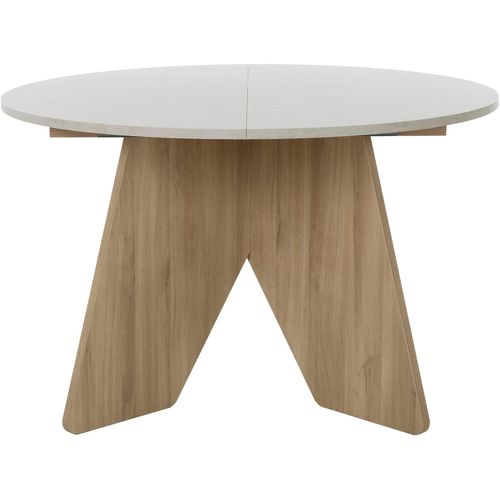 Esstisch GAMI "GALEO", braun (bocage, eiche nachbildung, melamin mineral gravity, bocage, eiche nachbildung, melamine mineral gravity), B:120cm H:74cm T:120cm, Tische, Esstisch, Runder Tisch mit 1 Ausziehplatte