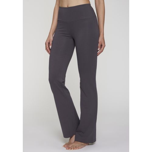 Jazzpants LASCANA ACTIVE, Damen, Gr. 32/34, N-Gr, grau (anthrazit), Single Jersey, Obermaterial: 95% Baumwolle, 5% Elasthan, unifarben, Basic, lang, Hosen, mit breitem Bündchen