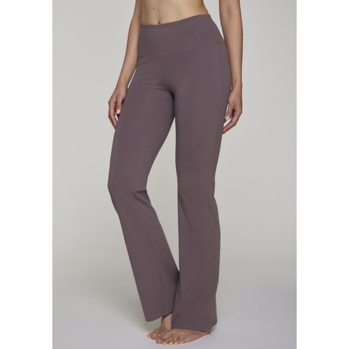 Jazzpants LASCANA ACTIVE, Damen, Gr. 44/46, N-Gr, grau (taupe), Single Jersey, Obermaterial: 95% Baumwolle, 5% Elasthan, unifarben, Basic, lang, Hosen, mit breitem Bündchen