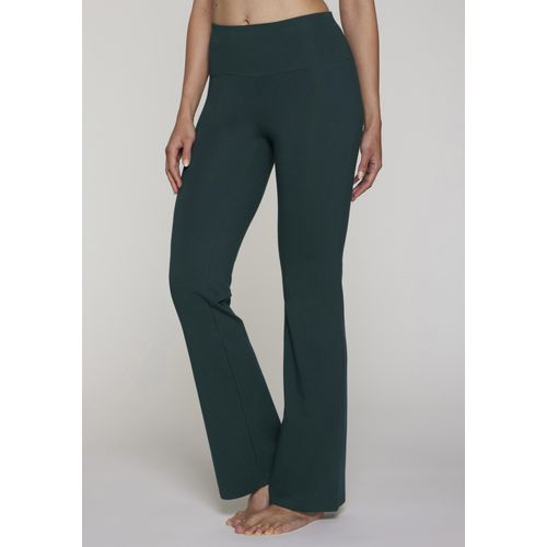 Jazzpants LASCANA ACTIVE, Damen, Gr. 56/58, N-Gr, blau (petrol), Single Jersey, Obermaterial: 95% Baumwolle, 5% Elasthan, Basic, lang, Hosen, mit breitem Bündchen