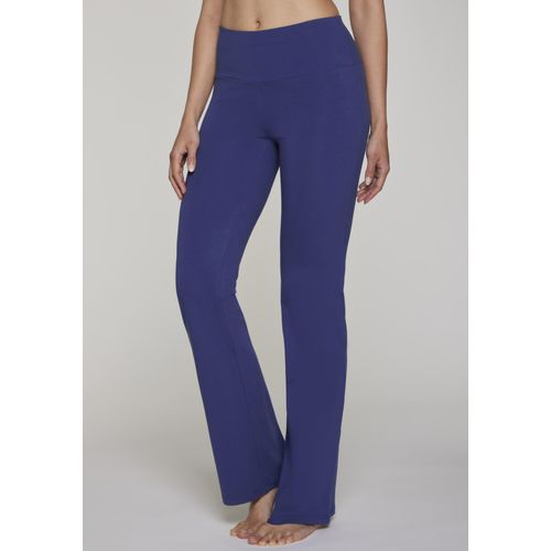 Jazzpants LASCANA ACTIVE, Damen, Gr. 52/54, N-Gr, blau (marine), Single Jersey, Obermaterial: 95% Baumwolle, 5% Elasthan, unifarben, Basic, lang, Hosen, mit breitem Bündchen