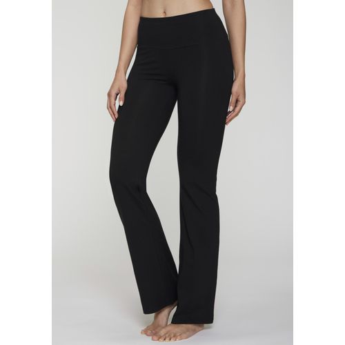 Jazzpants LASCANA ACTIVE, Damen, Gr. 56/58, N-Gr, schwarz, Single Jersey, Obermaterial: 95% Baumwolle, 5% Elasthan, unifarben, Basic, lang, Hosen, mit breitem Bündchen