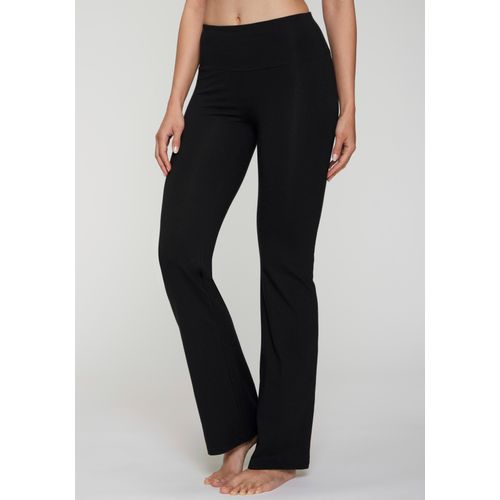Jazzpants LASCANA ACTIVE, Damen, Gr. 32/34, N-Gr, schwarz, Single Jersey, Obermaterial: 95% Baumwolle, 5% Elasthan, unifarben, Basic, lang, Hosen, mit breitem Bündchen