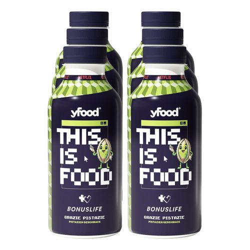 YFood Bonuslife Netflix Trinkmahlzeit Pistazie 500 ml, 6er Pack