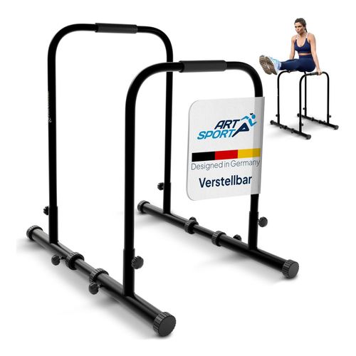 ArtSport Dip Barren - Dip Station bis 500 kg - Liegestützgriffe - verstellbar - Push Up Bar Schwarz