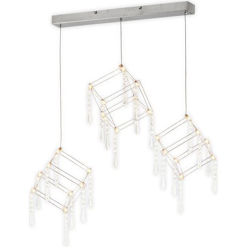 Näve Leuchten LED Pendelleuchte "ARANEUS" chrom LED Pendelleuchte "ARANEUS" chrom Pendelleuchte - LED Pendelleuchte "ARANEUS" chrom, Hängelampe im Design Style, ausMetall und Kunststoff in chrome, 150 cm hoch, Maße 80 x 15,5 cm, Inkl. LED
