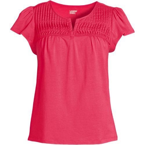 Baumwolle/Modal-Shirt mit Biesen, Damen,  Pink, Baumwolle/Elasthan/Baumwolle Modal, by Lands' End