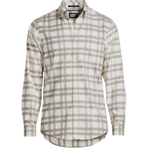 CLASSIC FIT. Bügelfreies Twillhemd, Herren,  Grau, Baumwolle, by Lands' End