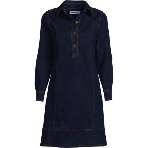 Soft Denim Jeanskleid, Damen,  Blau, Baumwoll-Mischung, by Lands' End