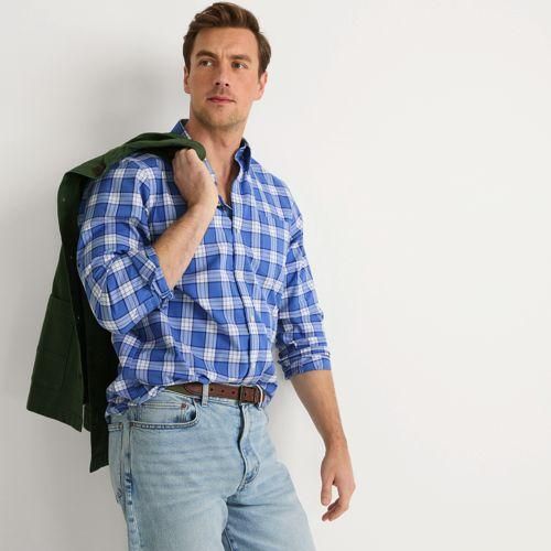 CLASSIC FIT/TALL. Bügelleichtes Twillhemd, Herren,  Blau, Baumwolle, by Lands' End