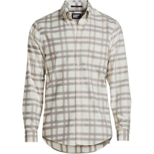 CLASSIC FIT. Bügelfreies Twillhemd, Herren,  Grau, Baumwolle, by Lands' End