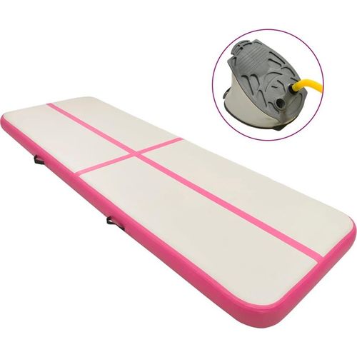 Möbel Aufblasbare Gymnastikmatte mit Pumpe 400x100x15 cm PVC Rosa DE71411