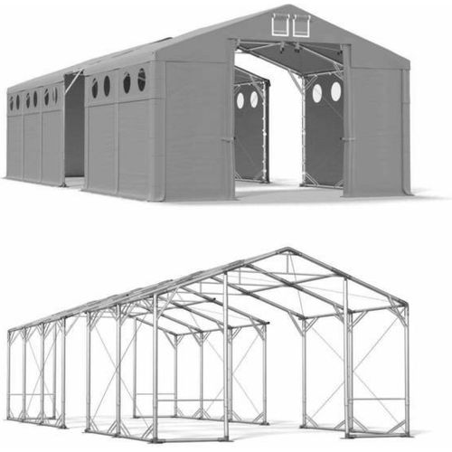 8x20 Graues Magazin Zelt POLAR PLUS MMSO