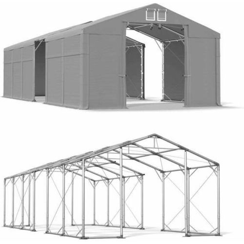 6x20 graues Magazin Zelt POLAR MS/SD
