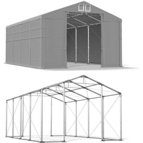 6x8 Graues Magazin Zelt WINTER PLUS MSD