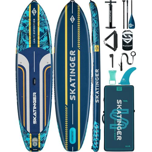 SKATINGER Leafy Expedition Blau SUP Brett 350x89x15 cm (11'6'')