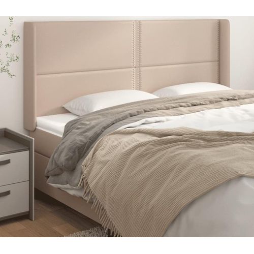vidaXL Kopfteil mit Ohren Cappuccino-Braun 183x16x118/128cm Kunstleder