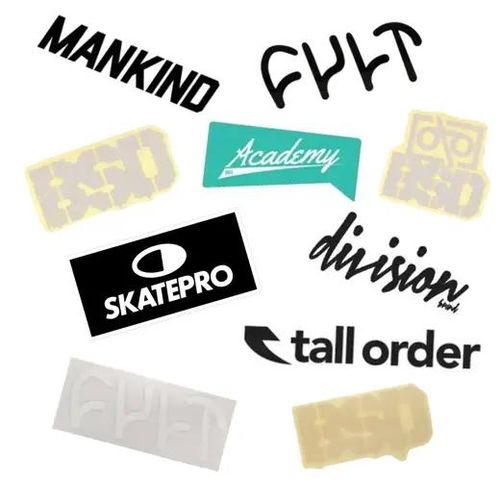 SkatePro BMX-Aufkleber 10er-Pack (Schwarz)