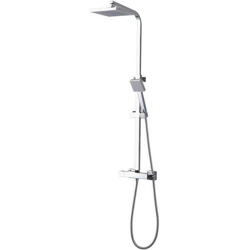 Quadratische verchromte Duschsäule mit Thermostat