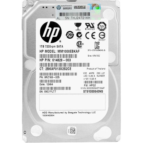 Festplatte HP MM1000EBKAF 1TB Sata II 7200Rpm SFF 2.5'' Zoll 614828-003