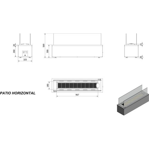 Terrassenheizer Patio Horizontal manuelle Steuerung 17,5kW Propan