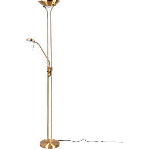 Lindby LED-Standleuchte Josefin, messing, Leselicht, dimmbar