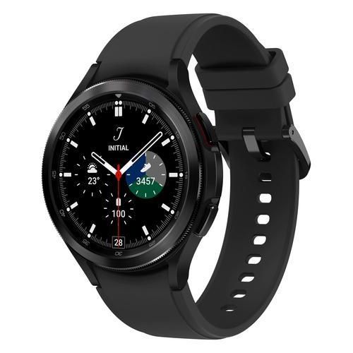Samsung Galaxy Watch4 Classic (46mm, Bluetooth, Edelstahl, Fluorkautschuk, Smartwatch, Schwarz)