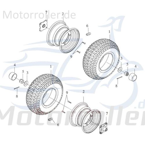 Adly ATV 50 V Quadreifen 50ccm 2Takt 42711-146-000 Motorroller.de 175/80-8 20x7-8 ATV-Reifen Offroadreifen BuggyReifen Geländebereifung UTV-Reifen