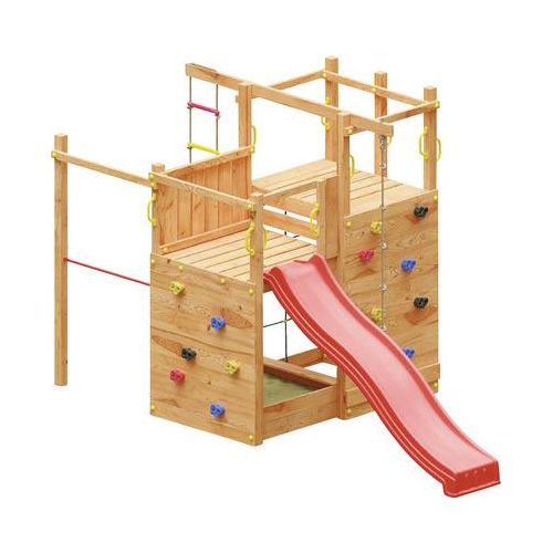 Spielturm Marimex Play 020 mit Leitersprossen, Kletterwand, Klettersteine, Strickleiter, Rutsche, Klettertau