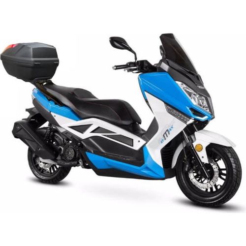 Motorroller Firejet 125 BMAX weiß-blau Euro 5 mit Topcase Scooter Roller 125 ccm 4 Takt