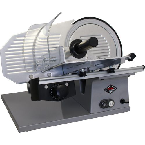 Celme - EVOLUTION PRO 250 Aufschnittmaschine - Antihaftbeschichteter Stahl - 250 mm Klinge - 40×55×40 cm - Präzision und Haltbarkeit - GRAU
