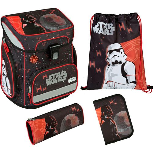 Schulranzen Set Star Wars Jungen 5-TLG 1. Klasse - Schultasche mit Turnbeutel Federmappe für Grundschule