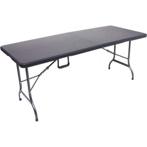 Klapptisch ></noscript>Ventana< in schwarz aus Stahl/Kunststoff - 75x72x180cm (BxHxT)