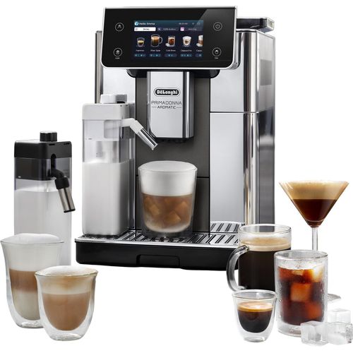 De'Longhi ECAM630.75.TSM Primadonna Aromatic Kaffeevollautomat (LatteCrema Hot & Cool, Vollmetall-Design, 5? TFT-Touchdisplay, 500 g Bohnenbehälter, 2,2 l Wassertank)