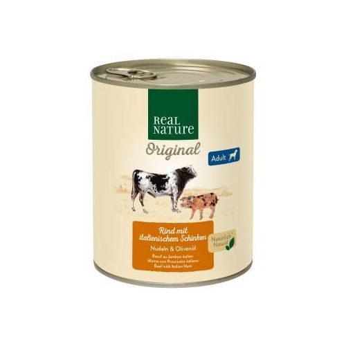 REAL NATURE nourriture humide chien adulte Bœuf et jambon ital. 6x800 g