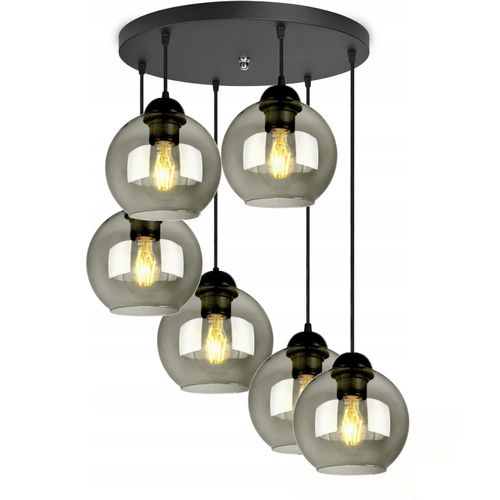 Deckenlampe Pendellampe Hängelampe Kugel Schwarz Grau Weiß (N100-DH6R)