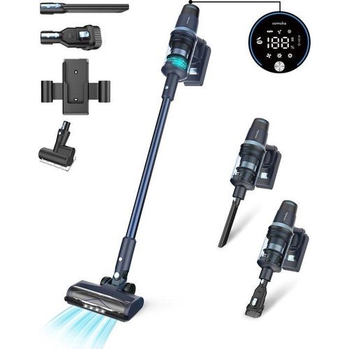 Akkustaubsauger CleanDetect 450W – Handstaubsauger – Kabellos – 4 Aufsätze – Staubsauger – Beutellos mit Akku – Samako