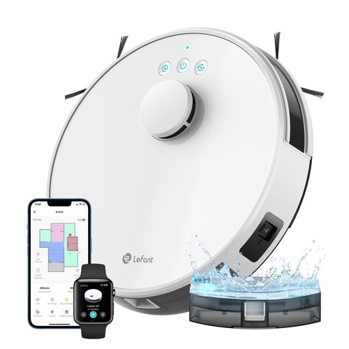 Lefant Nass-Trocken-Saugroboter M1, Staubsauger Roboter mit Wischfunktion, LiDAR Navigation, 5500Pa , 200Mins ,Ideal Tierhaare, Teppich, Hartboden