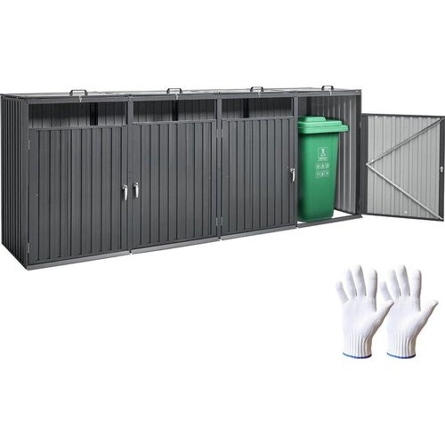 Mülltonnenbox Mülltonnenhaus Mülltonnenverkleidung Müllcontainer 4x 240L