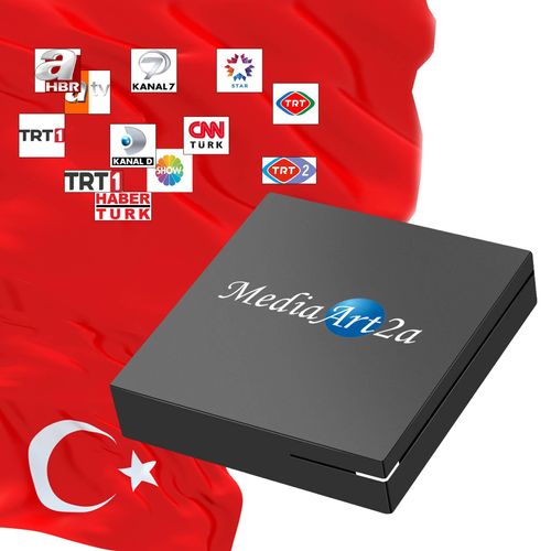 Türkische TV Internet IPTV Box Mediaart-2a 4K Ultra HD Android 14 e öffentliche Kanale WLAN LAN USB MediaPlayer 4/32 GB