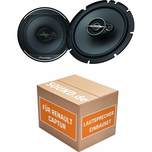 Lautsprecher Boxen Einbaupaket Heck Pioneer TS-A1671F passend für Renault Captur I | 2x Tief-Mitteltöner mit integriertem Hochtöner 320W MAX