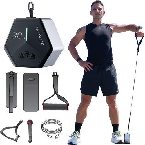Kraftstation Smartes tragbares Fitnessgerät,Kraftstation für zuhause/Büro,app,3kg-30kg Einstellung, gewichtblock, fitness station