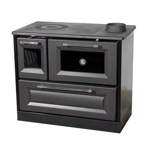 Kaminofen mit Backfach und Herdplatte 4012 Anthrazit Holzofen 8 kW Holz Ofen Mehrfachbelegung Kamin Heizofen Küchenherd