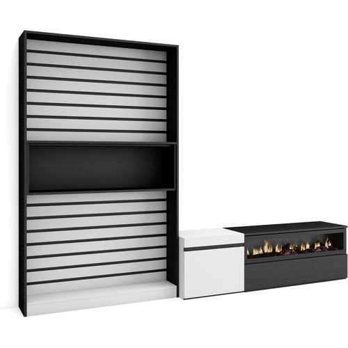 Wohnwand Wohnzimmer, 260x35x186cm, Für TV-Geräte bis zu 65