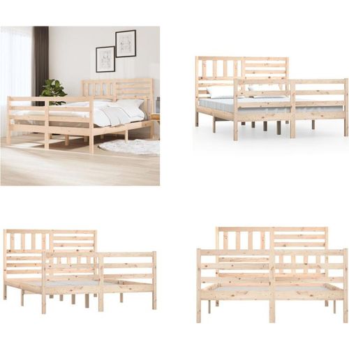 vidaXL Massivholzbett 160x200 cm - Bettrahmen - Bettgestell - Bett - Massivholzbettrahmen
