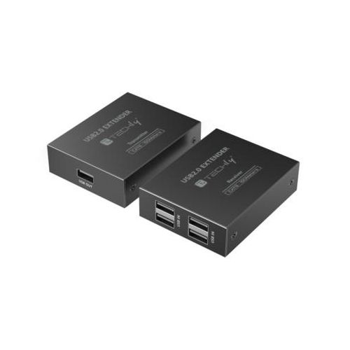 Techly 4-port High-Speed USB 2.0 Extender -- bis zu 150m mit einem Cat.6 Kabel