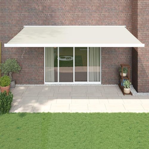Möbel Markise Einziehbar Creme 5x3 m Stoff und Aluminium - Markisentuch 3154530