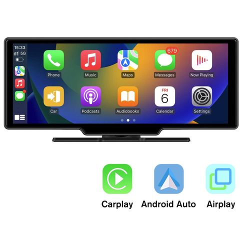 10.25 Zoll mit carplay android auto Navigationsgerät Black GPS Bluetooth navi Länderkarte hands-free AUX audio 1080p