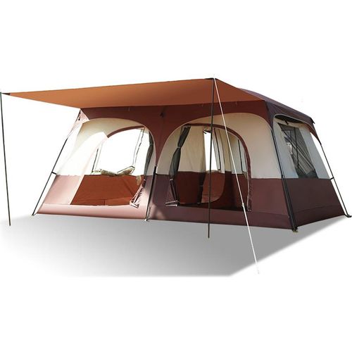 Reise-Campingzelt mit 2 Zimmern, grosses Familien-Kabinenzelt, atmungsaktiv und regenfest, fuer Outdoor-Camping, Wandern, Rucksackreisen, Strand